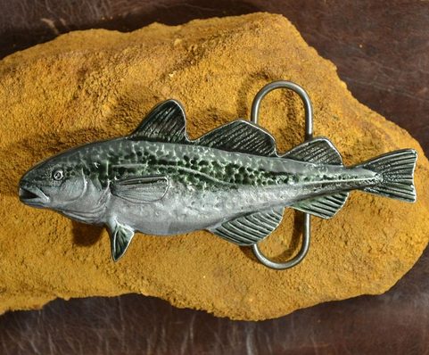 TROUT, FISHING BELT BUCKLE, FISHING
