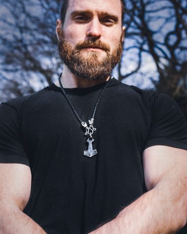 MARTEAU DE THOR - BIFRÖST, COLLIER, FORGÉ, BOLO EN CUIR