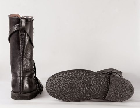 VARYAG, LATHER VIKING HIGH SHOES, BLACK