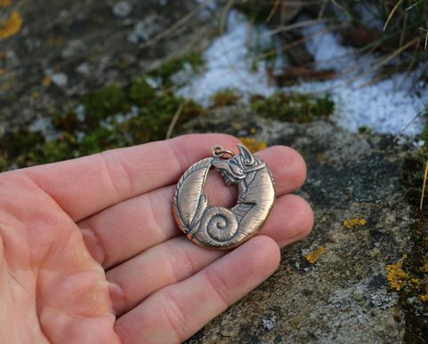 CELTIC FOX, BRONZE PENDANT