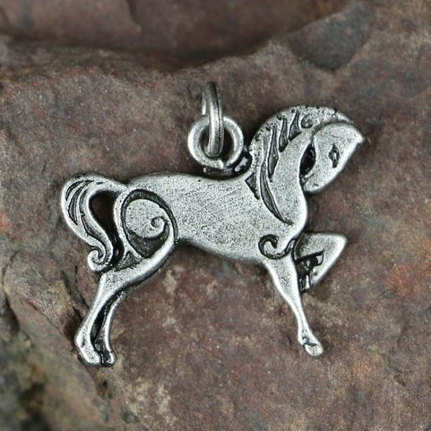 CELTIC HORSE, PENDANT, ZINC ANTIQUE SILVER
