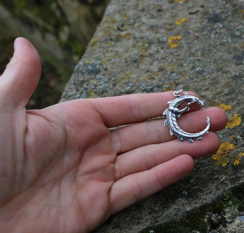 UROBOROS - PENDENTIF DRAGON, ARGENT