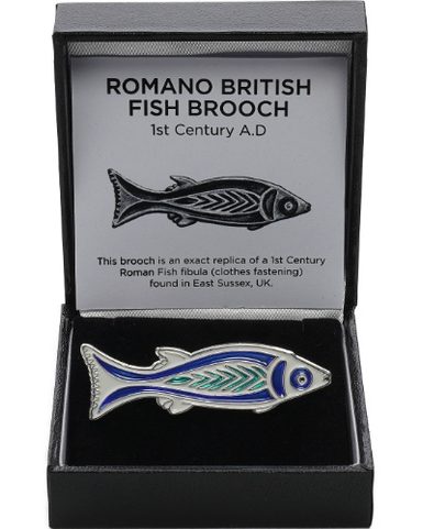 ROMAN ENAMEL BROOCH FEATURING A FISH