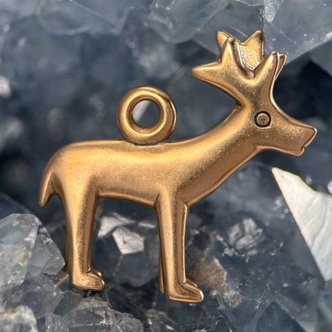 CELTIC STAG PENDANT, LA TENE, OPPIDUM STRADONICE, REPLICA, BRONZE
