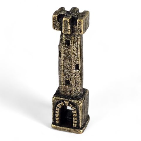 TOUR, FIGURE, ZINC, VIEUX LAITON