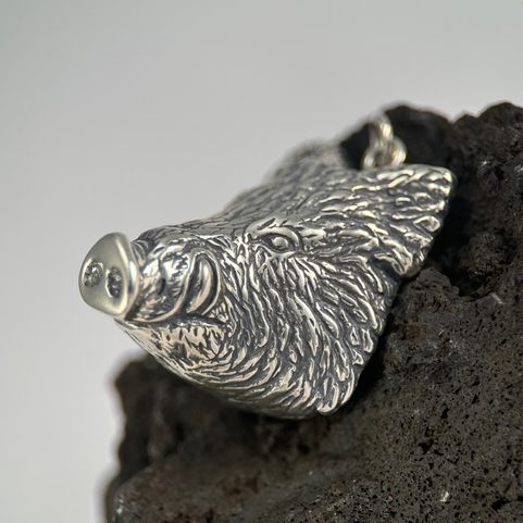 SANGLIER - PENDENTIF, ARGENT MASSIF