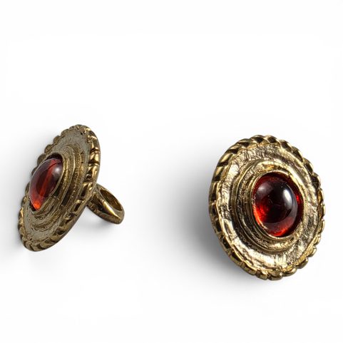 MEDIEVAL BRASS BUTTONS 5 PIECES