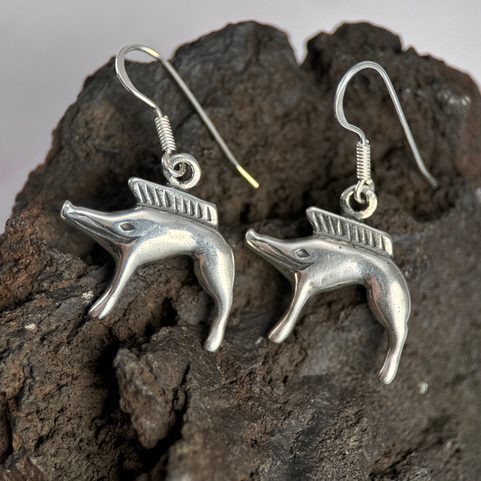 SANGLIER, BOUCLES D'OREILLES, ARGENT
