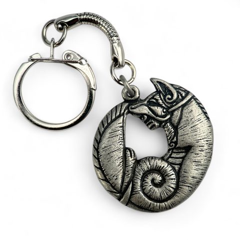 CELTIC FOX KEYCHAIN, ZINC ANTIQUE SILVER