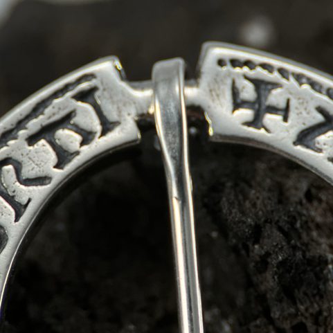 MEDIEVAL BROOCH, YEAR 1300, LOMBARD SCRIPT, SILVER 925/1000,13G