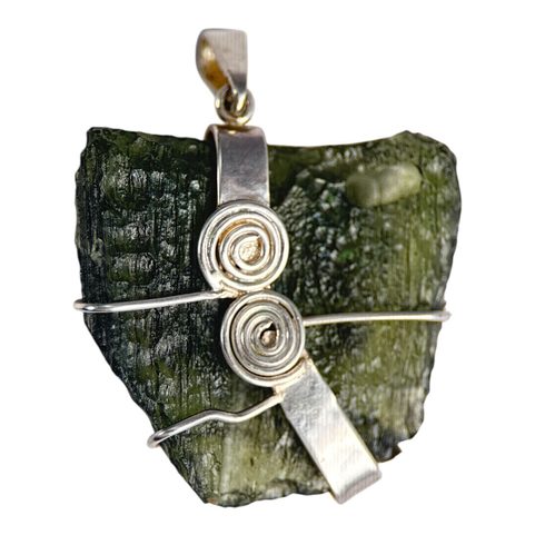 FLORA - MOLDAVITE, SILVER PENDANT AG 925