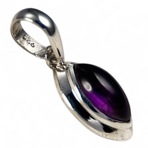 CAT'S EYE, SILVER PENDANT, AMETHYST AG 925/1000
