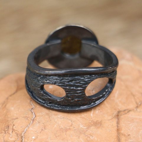 LEVONA SILVER MOLDAVITE RING