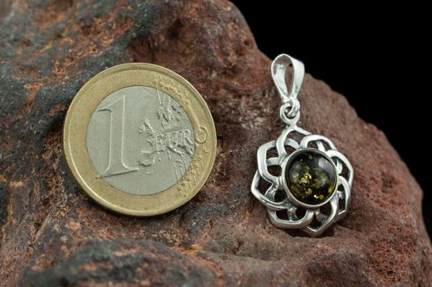 STAR, ANHÄNGER, BALTISCHER BERNSTEIN, SILBER