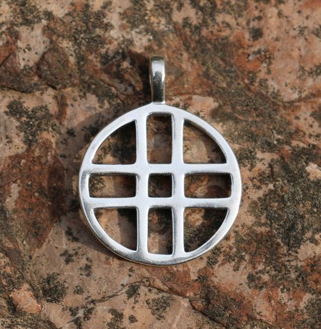 DOUBLE CROSS, SILVER PENDANT
