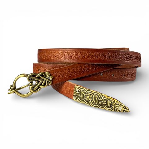 BORRE VIKING BELT EMBOSSED BROWN