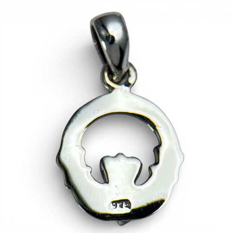 CLADDAGH, PENDANT, ABALONE SHELL, SILVER 925/1000