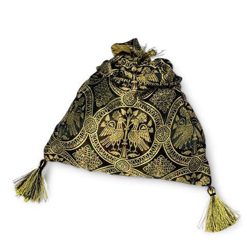 MEDIEVAL LADIES' BAG, 15TH CENTURY, BROCADE, FALCONS