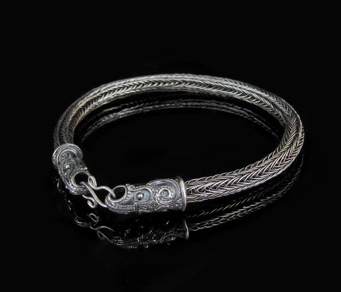 SCANIA, CROW, VIKING KNIT, BRACELET, SILVER