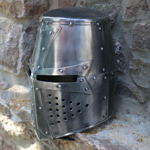 TEMPLAR KNIGHT GREAT HELMET DURALUMIN - COSTUME RENTAL