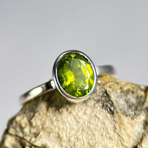 RIVA, SILVER RING, PERIDOT AG 925/1000