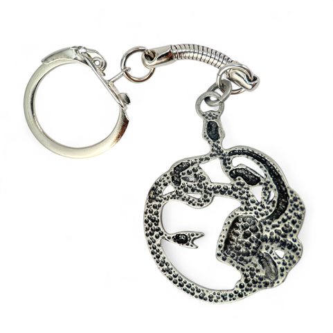 MEDUSA KEYRING, ZINC ANTIQUE SILVER