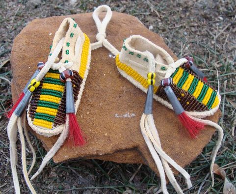 BEADED INDIAN MOCCASINS II