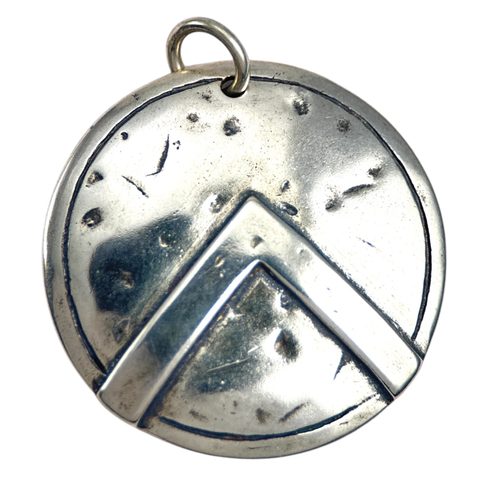 BOUCLIER SPARTIATE, PENDENTIF EN ARGENT
