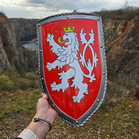 MEDIEVAL SHIELD - BOHEMIAN LION, METAL, HANDMADE