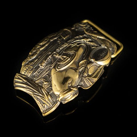 CATFISH, FISHING BELT BUCKLE, BRASS