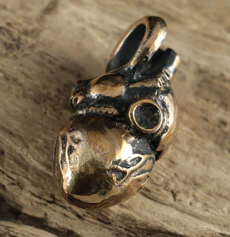HUMAN HEART, BRONZE PENDANT