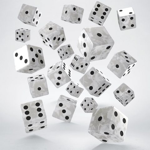 SET OF DICE, PEARL AND BLACK