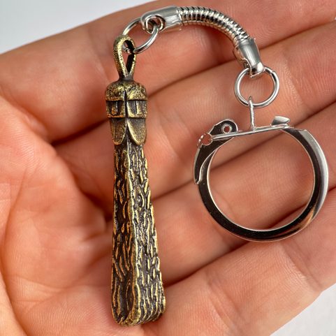 SVANTOVÍT, SLAVIC GOD, KEYCHAIN, ZINC, OLD BRASS