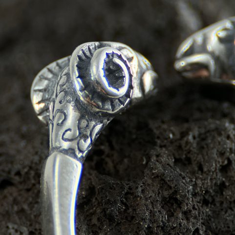 ARIES - RING, ANCIENT ROME, III CENTURY, SILVER 925/1000