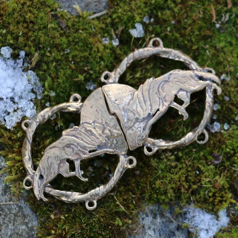 FENRIR - WOLF, CLOAK BROOCH, BRONZE