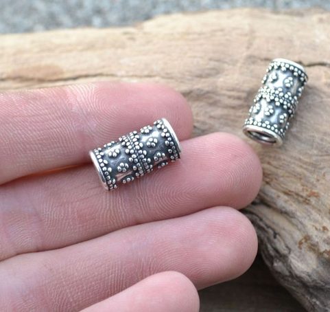 VIKING BEARD RING, SILVER, 7 MM DIAMETER