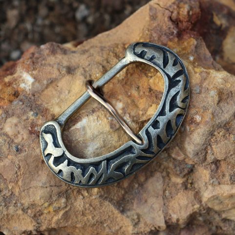 BELT BUCKLE, EARLY MIDDLE AGES, ZINC, ANT. BRASS