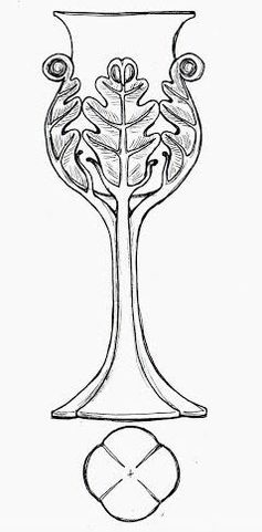 OAK LEAF, HISTORICAL GLASS GOBLET, DECORATIVE REPLICA