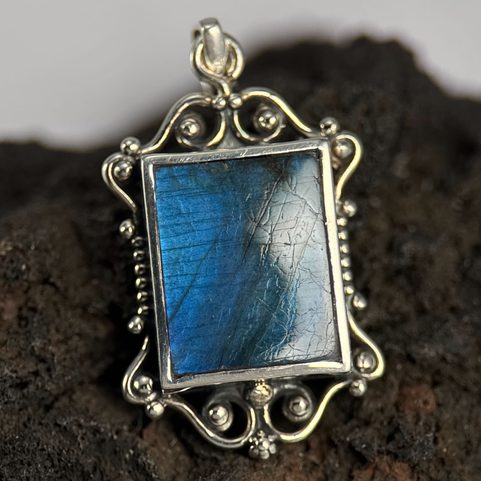 BLUETHORY, VICTORIAN JEWEL LABRADORITE, SILVER 925/1000