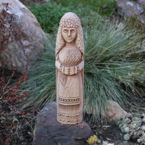 SLAVIC GODDESS ŽIVA, CARVED IN WOOD