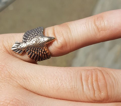 CORVUS, KRÄHE, RING, BRONZE