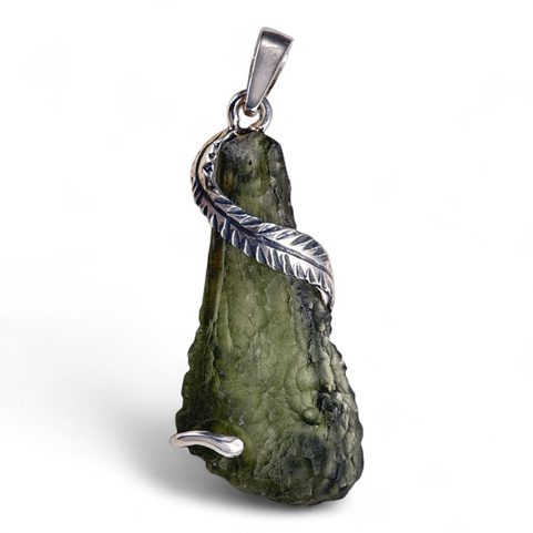 FERNIA, MOLDAVITE PENDANT, SILVER 925/1000