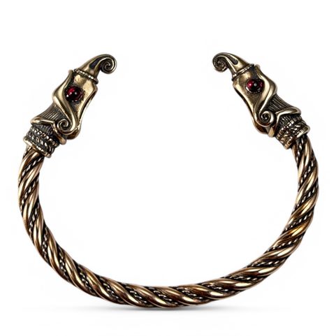 HUGINN AND MUNINN, VIKING BRACELET, BRONZE