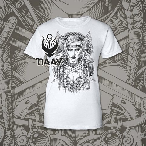 WALKÜRE DAMEN-T-SHIRT WEISS, NAAV