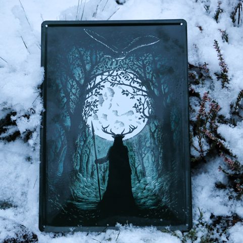 HERNE GUARDIAN OF THE FOREST ENAMEL SIGN