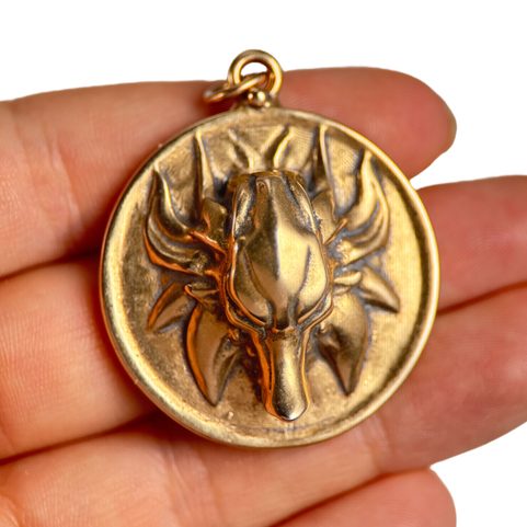 SLAVIC WOLF PENDANT, BRONZE