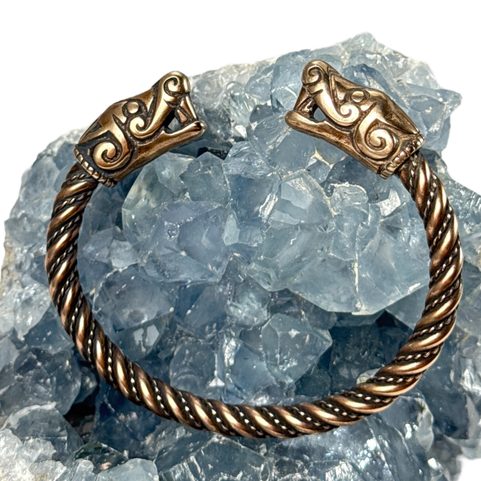 VIKING WOLF, BRACELET FROM BURG, SWEDEN, BRONZE