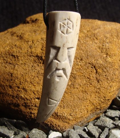 PERUN, CARVED DEER ANTLER TALISMAN