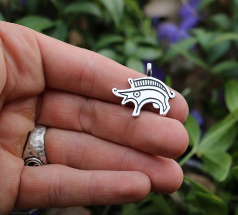 BOAR, SILVER PENDANT