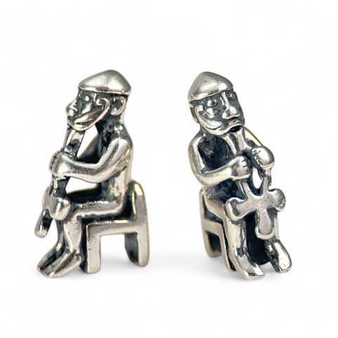 SEATED THOR STATUE - SILVER PENDANT, AG 925
